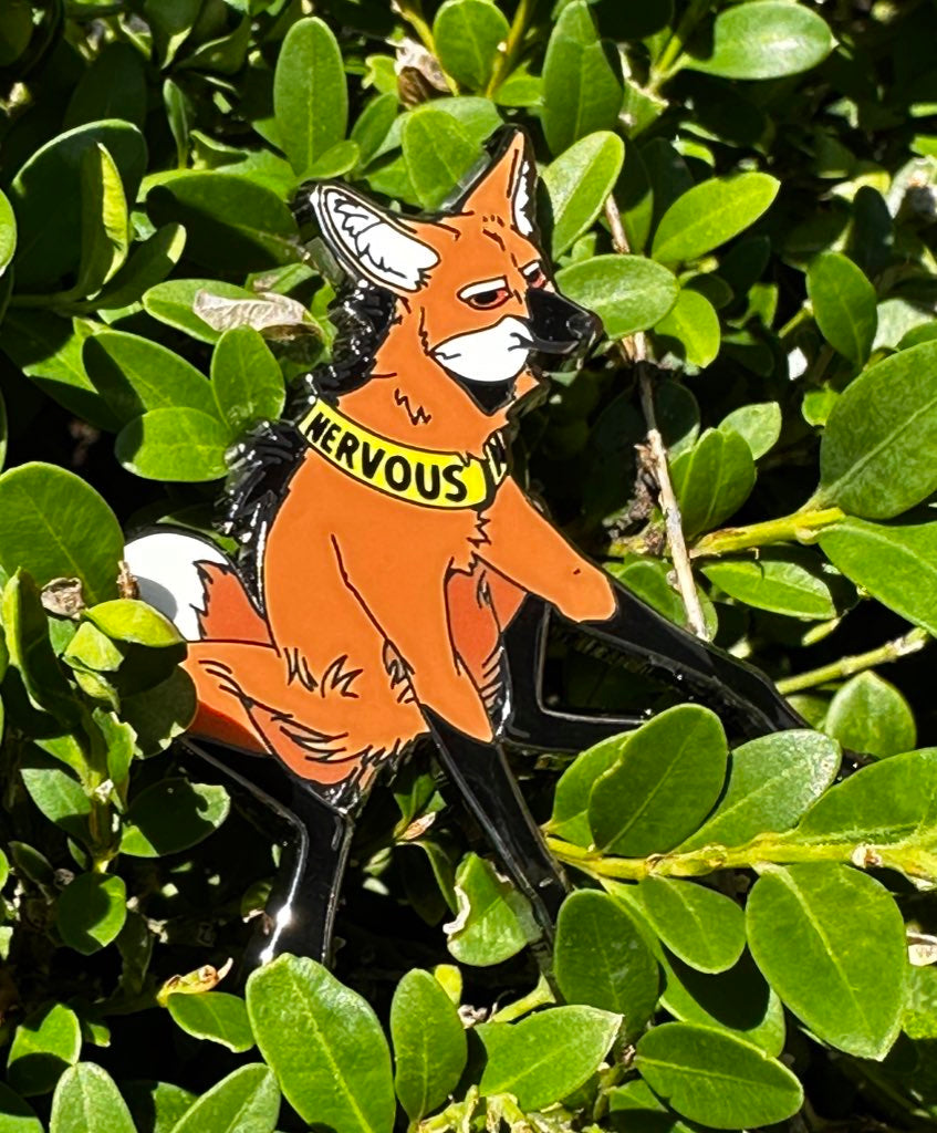 NERVOUS! Maned Wolf Enamel Pin
