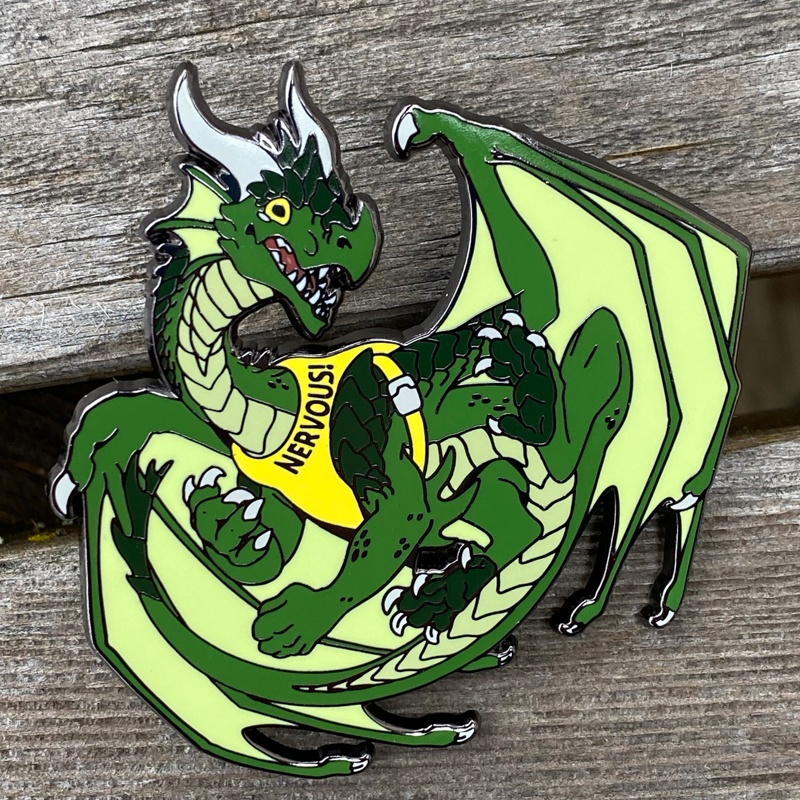 NERVOUS! Dragon Enamel Pin