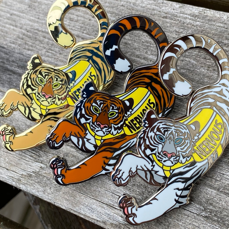 NERVOUS! Tiger Enamel Pin